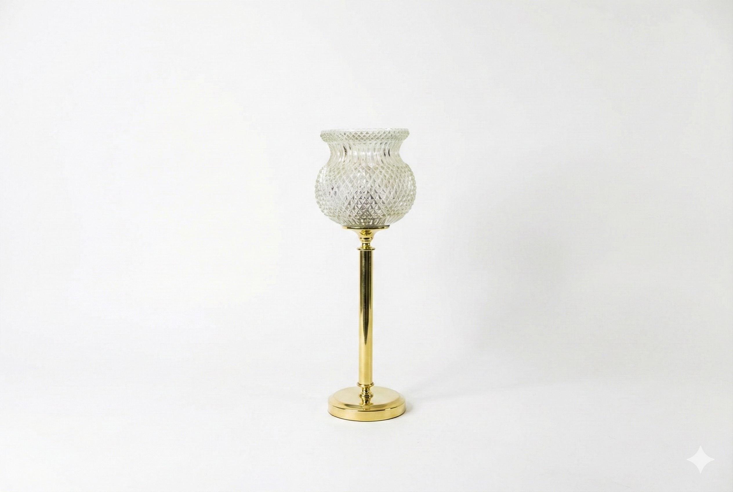 آباژور برنجی مدل تولیپ با حباب قدیمی